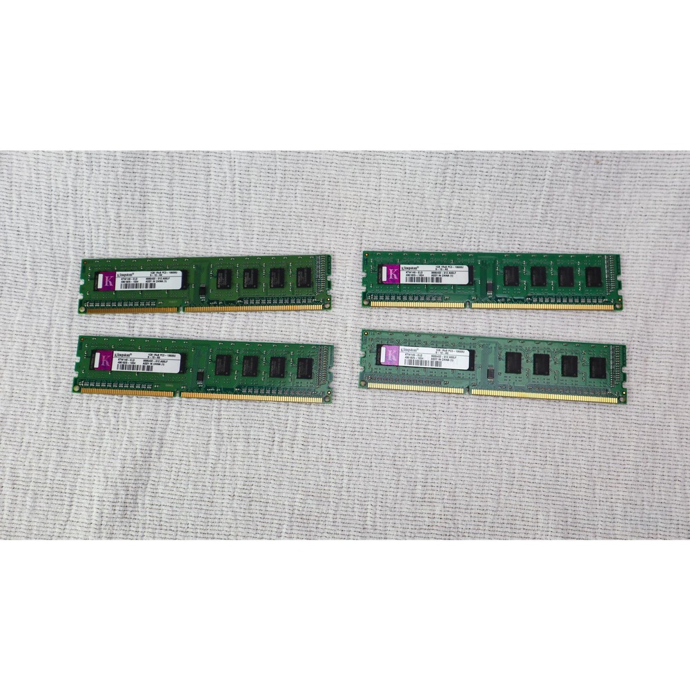 LOT OF 4: Kingston 1GB 1Rx8 PC3-10600U-9-10-A0 Memory